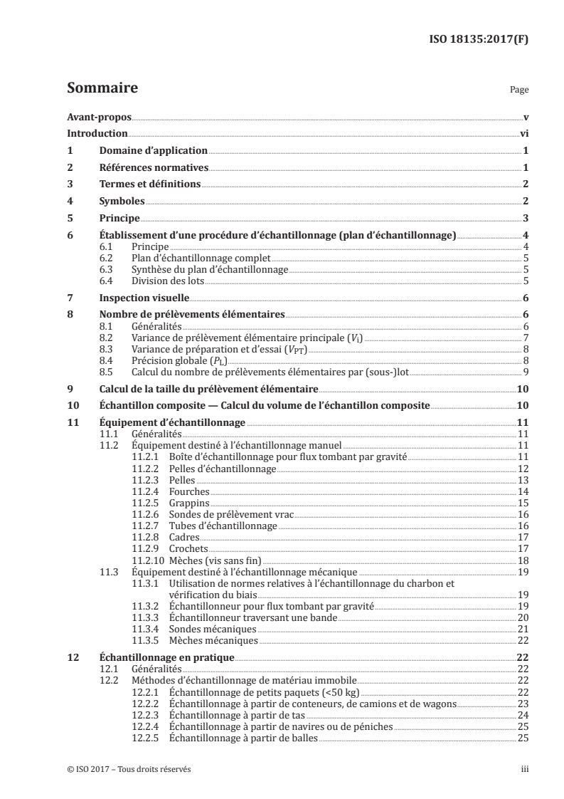 ISO 18135:2017 ISO 18135:2017 - Biocarburants solides — Échantillonnage/30/2017 - Page 3 preview