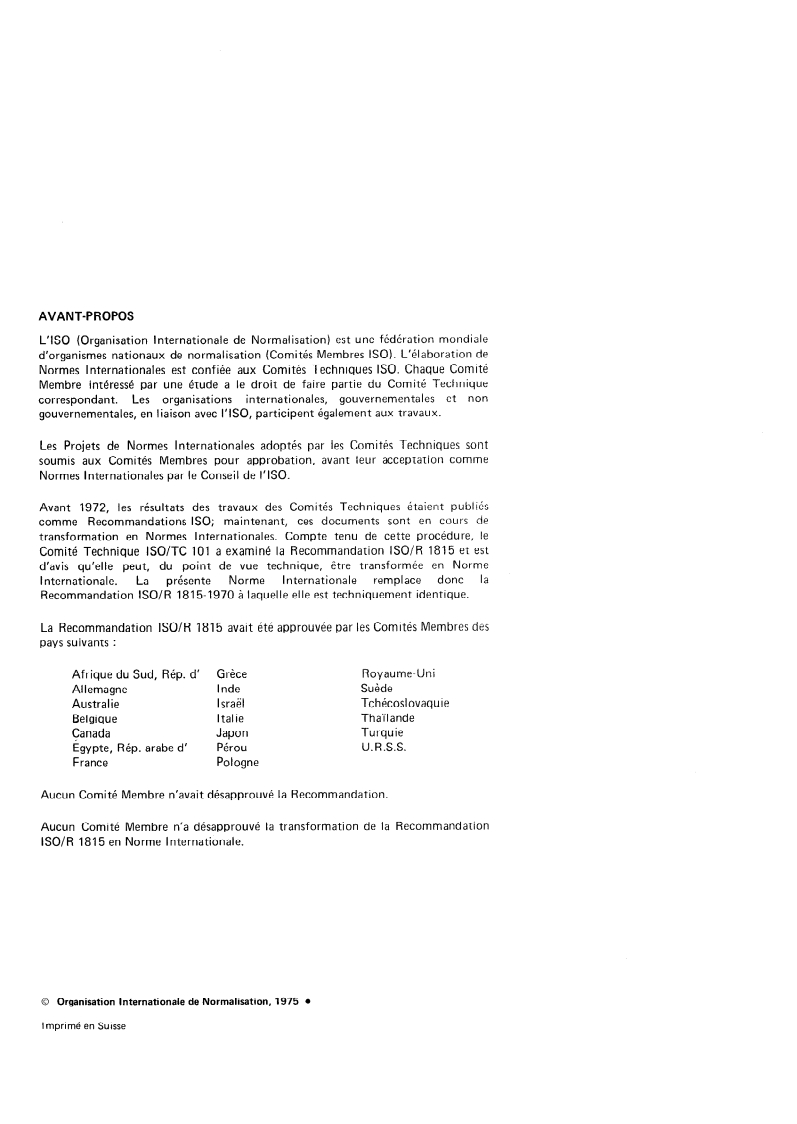 ISO 1815:1975 ISO 1815:1975 - Engins de manutention continue pour produits en vrac — Distributeurs et transporteurs vibrants à auges tubulaires/1/1975 - Page 2 preview
