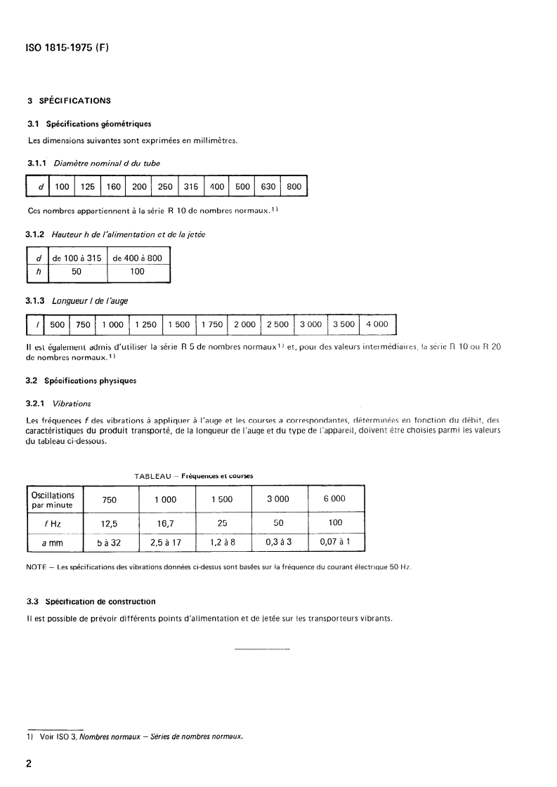 ISO 1815:1975 ISO 1815:1975 - Engins de manutention continue pour produits en vrac — Distributeurs et transporteurs vibrants à auges tubulaires/1/1975 - Page 4 preview