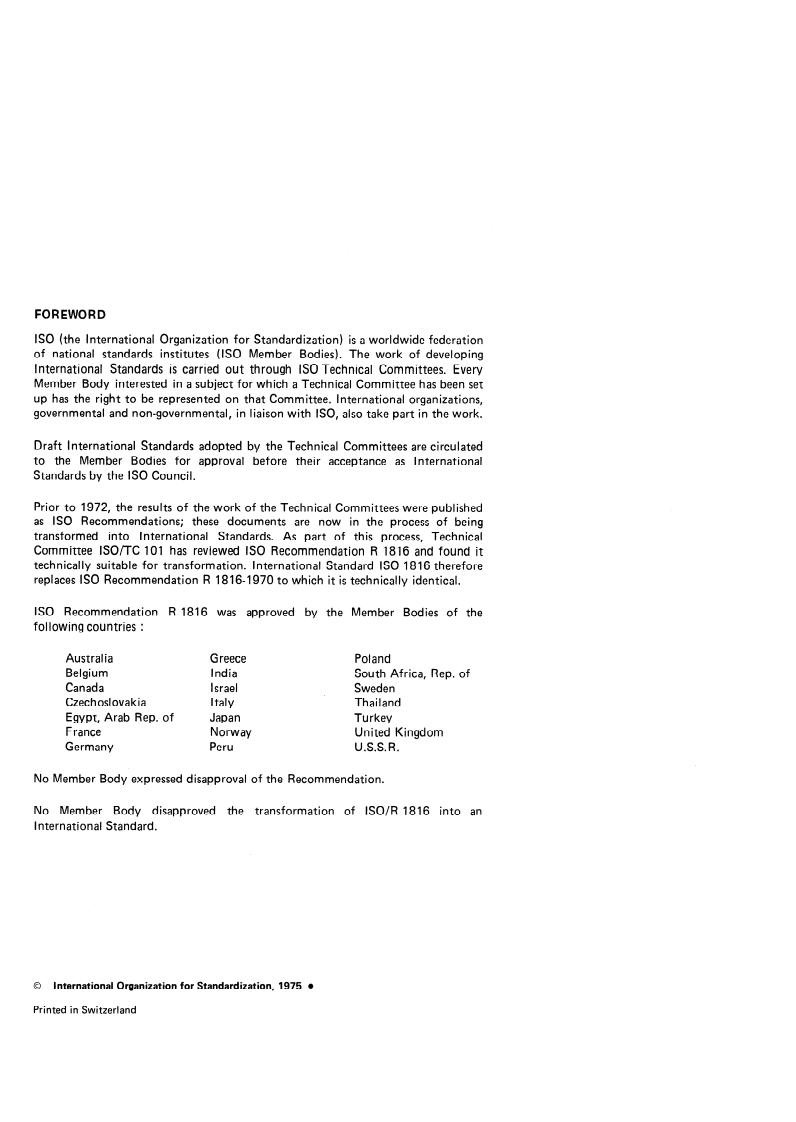 ISO 1816:1975 ISO 1816:1975 - Continuous mechanical handling equipment for loose bulk materials and unit loads — Belt conveyors — Basic characteristics of motorized driving pulleys/1/1975 - Page 2 preview