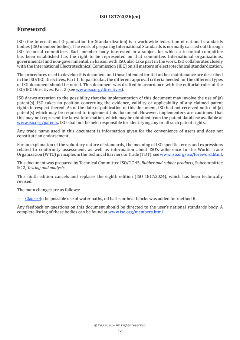 ISO 1817:2026 ISO 1817:2026 - Rubber, vulcanized or thermoplastic — Determination of the effect of liquids - Page 4 preview