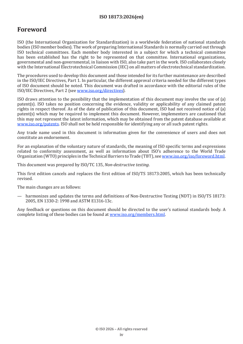 ISO 18173:2026 ISO 18173:2026 - Non-destructive testing — General terms and definitions - Page 4 preview