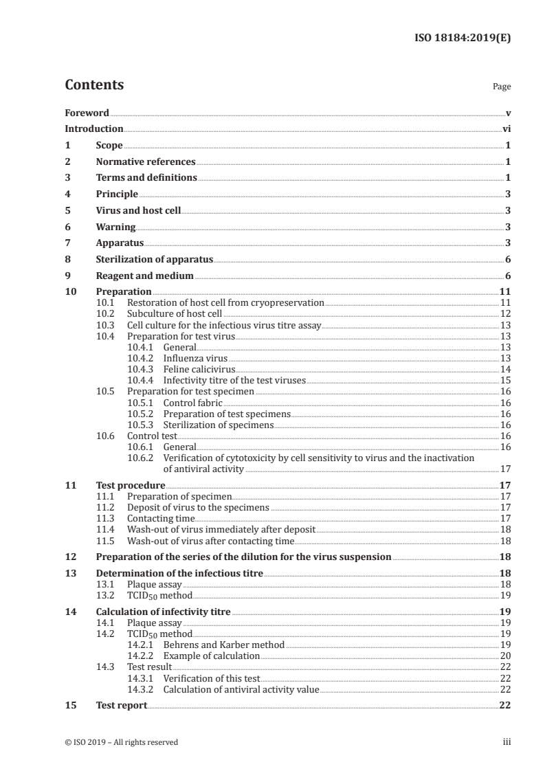 ISO 18184:2019 ISO 18184:2019 - Textiles — Determination of antiviral activity of textile products
Released:6/5/2019 - Page 3 preview