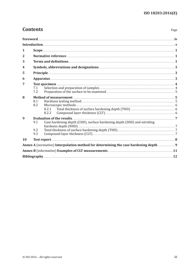 ISO 18203:2016 ISO 18203:2016 - Steel — Determination of the thickness of surface-hardened layers/5/2016 - Page 3 preview