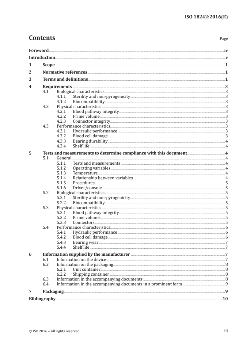 ISO 18242:2016 ISO 18242:2016 - Cardiovascular implants and extracorporeal systems — Centrifugal blood pumps/15/2016 - Page 3 preview