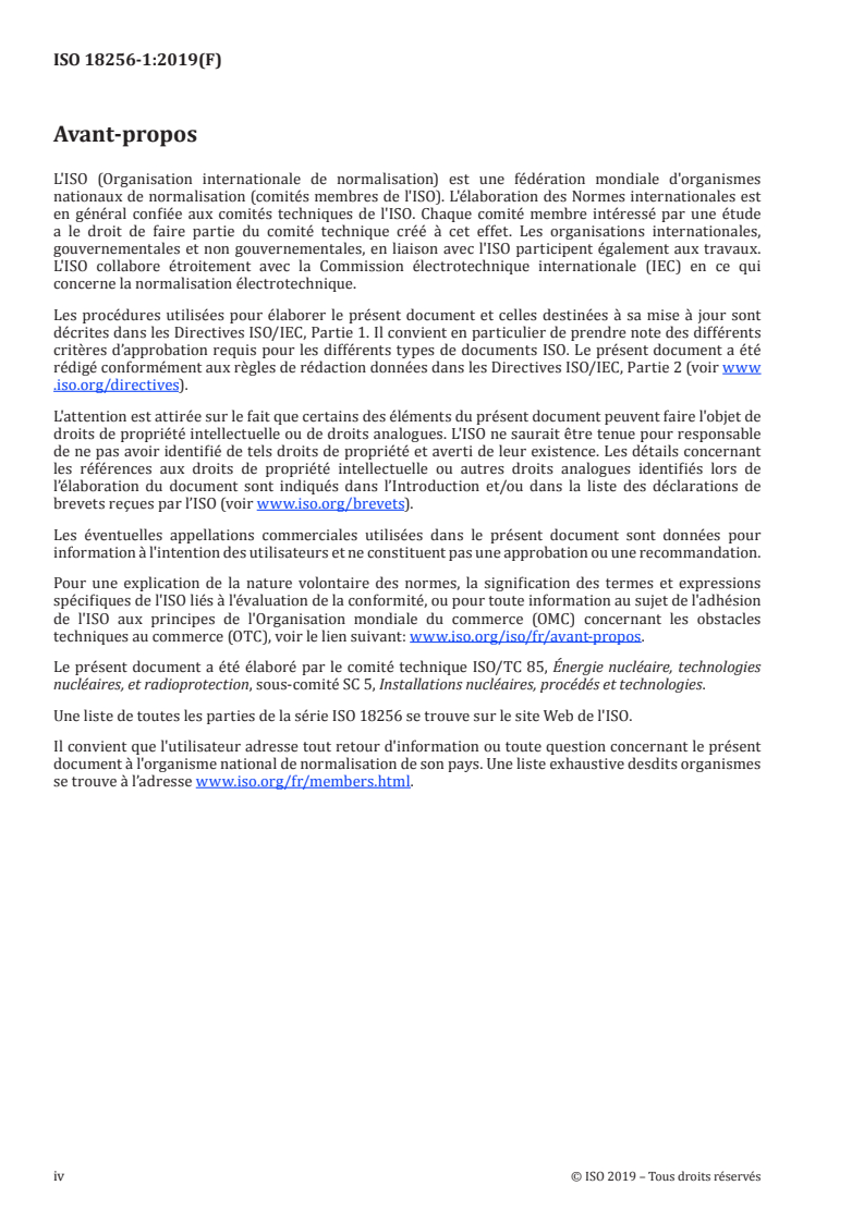 ISO 18256-1:2019 ISO 18256-1:2019 - Technologie du combustible nucléaire — Dissolution des matériaux contenant du dioxyde de plutonium — Partie 1: Dissolution des poudres de dioxyde de plutonium/26/2019 - Page 4 preview
