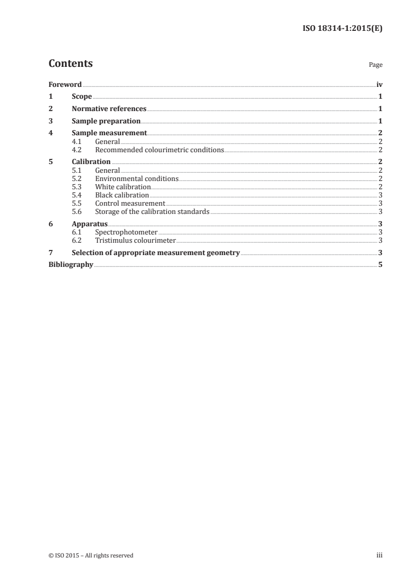 ISO 18314-1:2015 ISO 18314-1:2015 - Analytical colorimetry — Part 1: Practical colour measurement/3/2015 - Page 3 preview