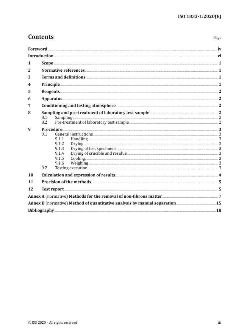 ISO 1833-1:2020 ISO 1833-1:2020 - Textiles — Quantitative chemical analysis — Part 1: General principles of testing/5/2020 - Page 3 preview