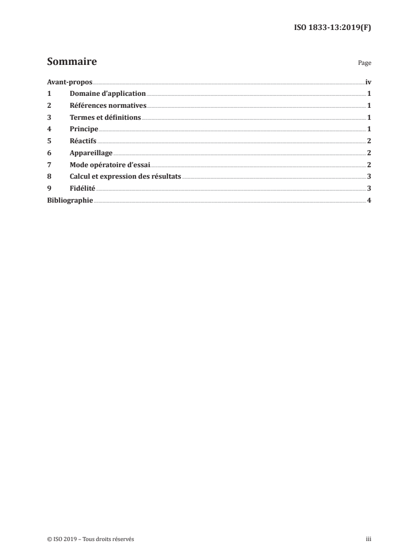 ISO 1833-13:2019 ISO 1833-13:2019 - Textiles — Analyse chimique quantitative — Partie 13: Mélanges de certaines chlorofibres avec certaines autres fibres (méthode au sulfure de carbone/acétone)/15/2019 - Page 3 preview