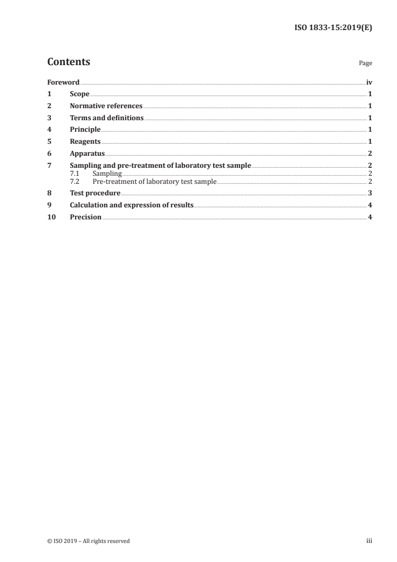 ISO 1833-15:2019 ISO 1833-15:2019 - Textiles — Quantitative chemical analysis — Part 15: Mixtures of jute with certain animal fibres (method by determining nitrogen content)/6/2019 - Page 3 preview