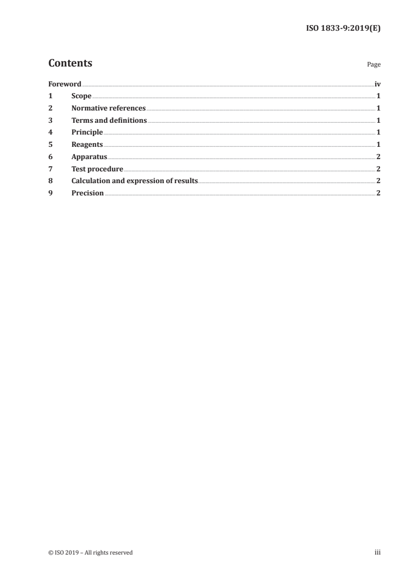 ISO 1833-9:2019 ISO 1833-9:2019 - Textiles — Quantitative chemical analysis — Part 9: Mixtures of acetate with certain other fibres (method using benzyl alcohol)/4/2019 - Page 3 preview