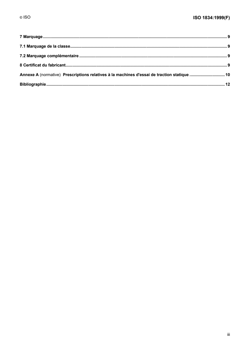 ISO 1834:1999 ISO 1834:1999 - Chaînes de levage à maillons courts — Conditions générales de réception/14/1999 - Page 3 preview