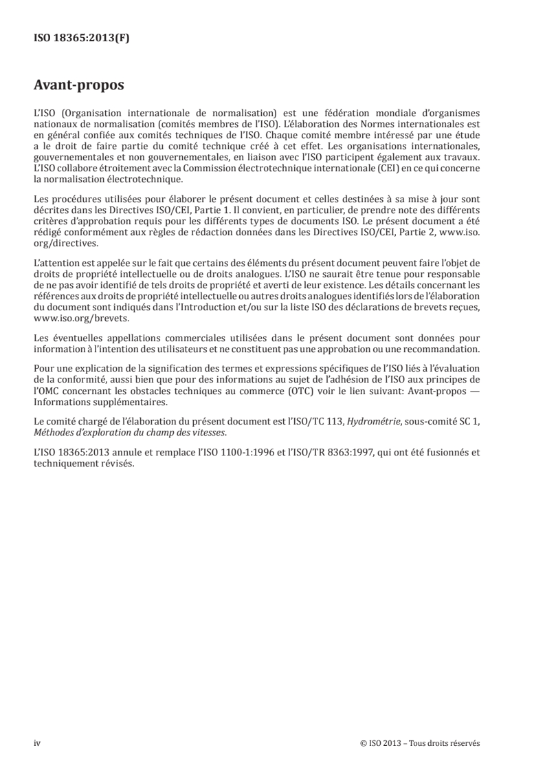 ISO 18365:2013 ISO 18365:2013 - Hydrométrie — Sélection, établissement et exploitation d'une station hydrométrique/6/2013 - Page 4 preview