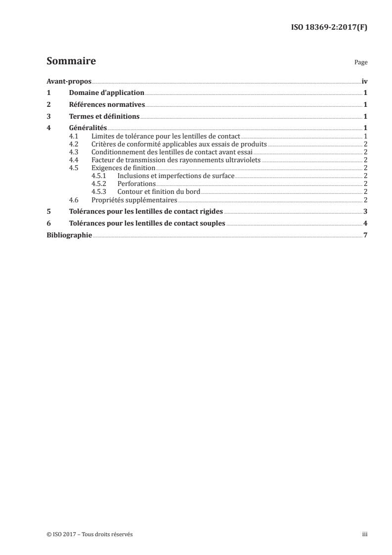 ISO 18369-2:2017 ISO 18369-2:2017 - Optique ophtalmique — Lentilles de contact — Partie 2: Tolérances/23/2017 - Page 3 preview