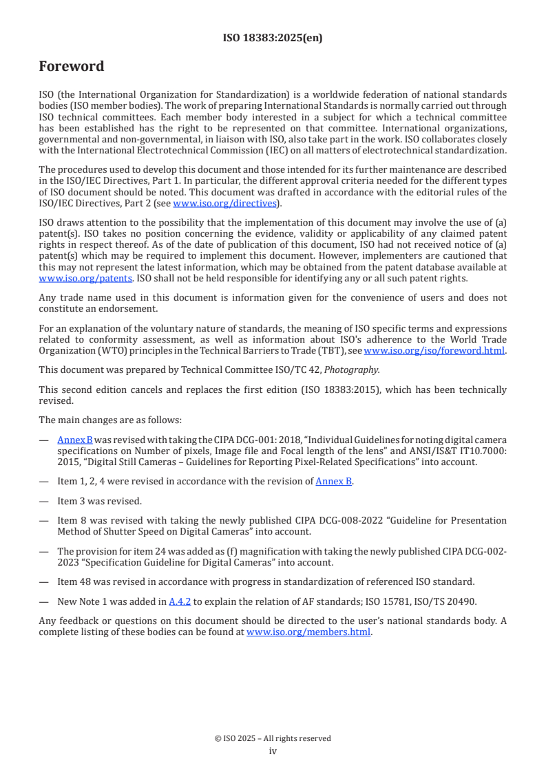 ISO 18383:2025 ISO 18383:2025 - Digital imaging — Specification guideline for digital cameras
Released:10/7/2025 - Page 4 preview