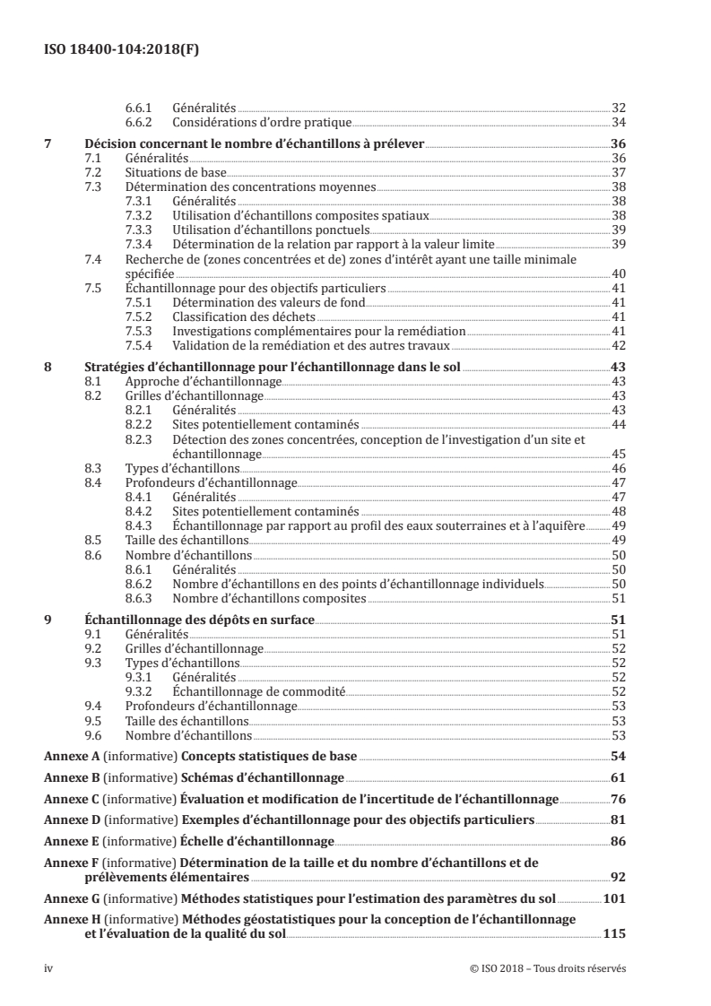 SIST ISO 18400-104:2019 ISO 18400-104:2018 - Qualité du sol — Échantillonnage — Partie 104: Stratégies/16/2018 - Page 4 preview