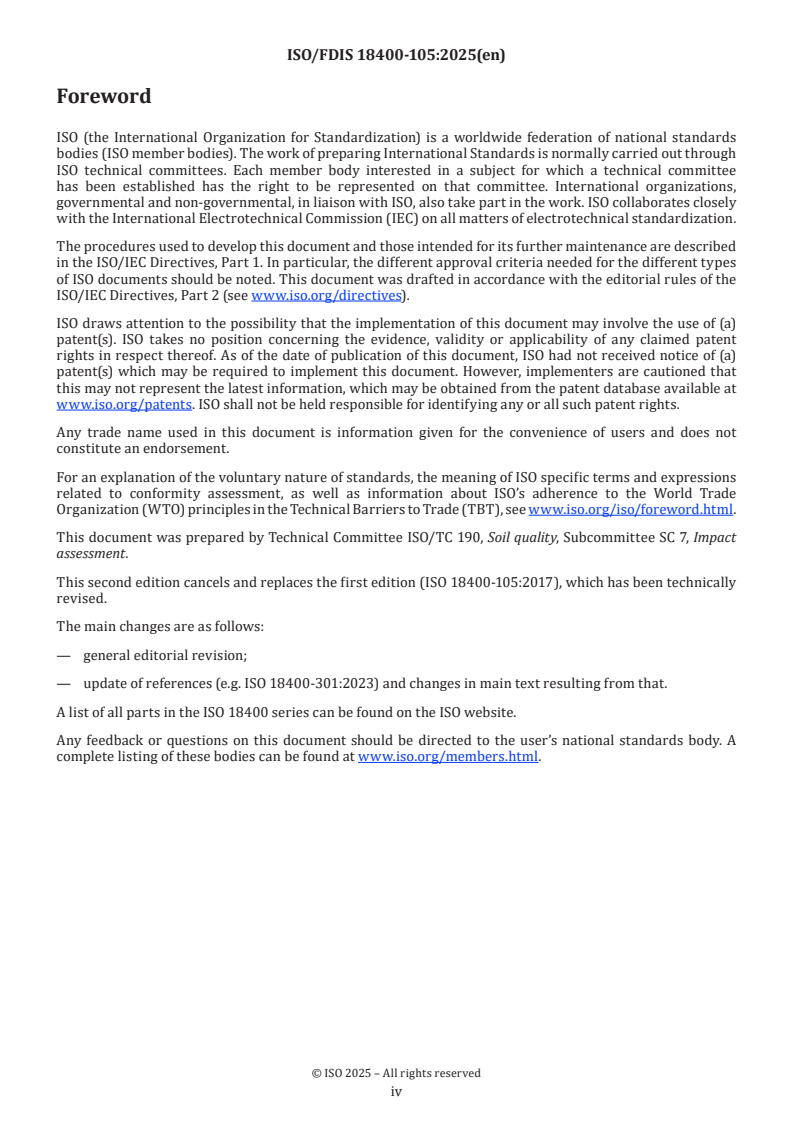 ISO/CD 18400-105.2 ISO 18400-105 - Soil quality — Sampling — Part 105: Packaging, transport, storage and preservation of samples/23/2025 - Page 4 preview