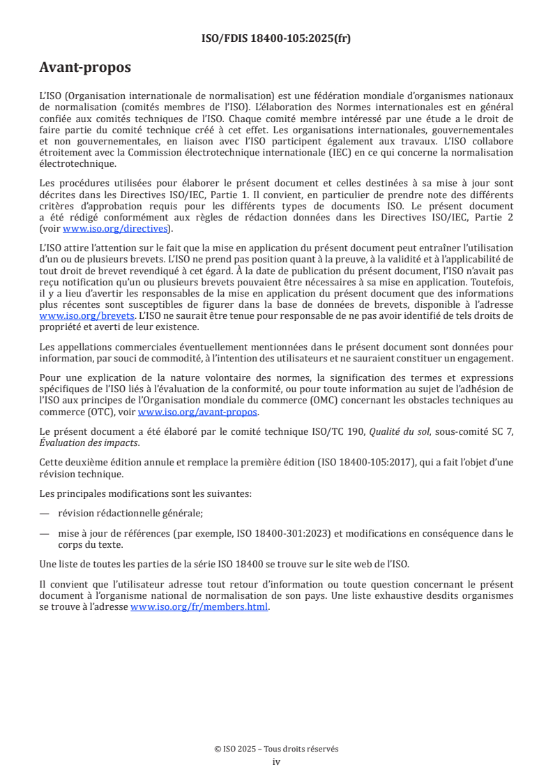 ISO/CD 18400-105.2 ISO 18400-105 - Qualité du sol — Échantillonnage — Partie 105: Conditionnement, transport, stockage et conservation des échantillons/25/2025 - Page 4 preview