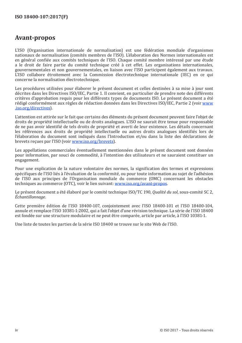 SIST ISO 18400-107:2018 ISO 18400-107:2017 - Qualité du sol — Échantillonnage — Partie 107: Enregistrement et notification/22/2017 - Page 4 preview