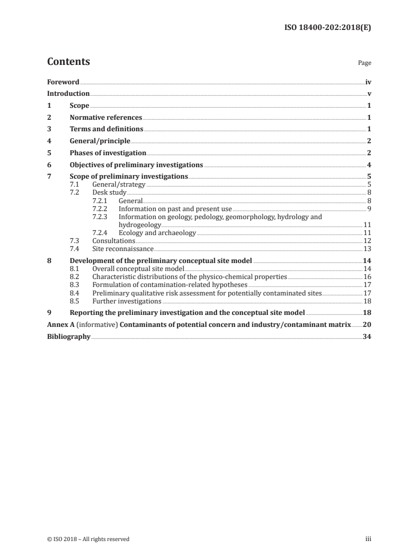 ISO 18400-202:2018 ISO 18400-202:2018 - Soil quality — Sampling — Part 202: Preliminary investigations/15/2018 - Page 3 preview