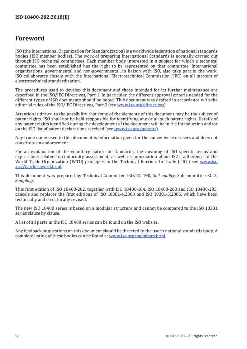 ISO 18400-202:2018 ISO 18400-202:2018 - Soil quality — Sampling — Part 202: Preliminary investigations/15/2018 - Page 4 preview