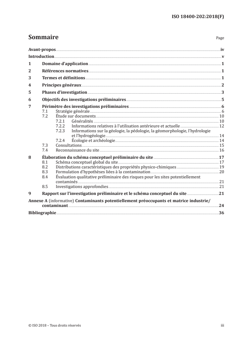 ISO 18400-202:2018 ISO 18400-202:2018 - Qualité du sol — Échantillonnage — Partie 202: Investigations préliminaires/15/2018 - Page 3 preview
