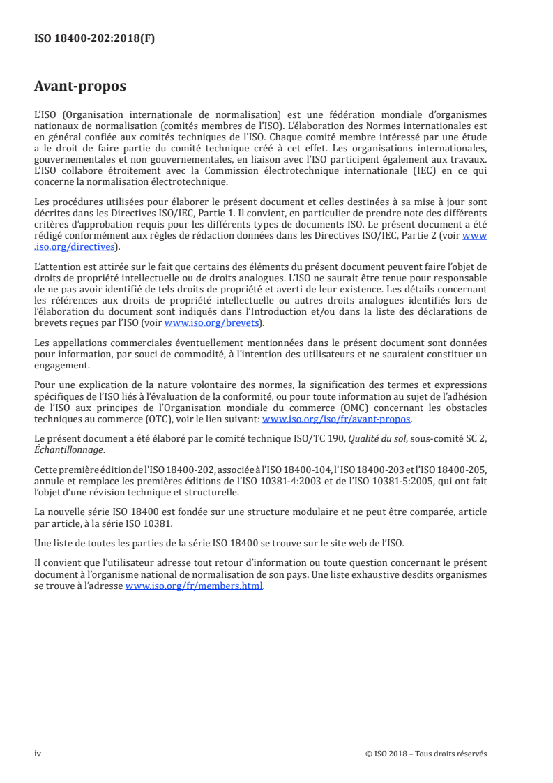 ISO 18400-202:2018 ISO 18400-202:2018 - Qualité du sol — Échantillonnage — Partie 202: Investigations préliminaires/15/2018 - Page 4 preview