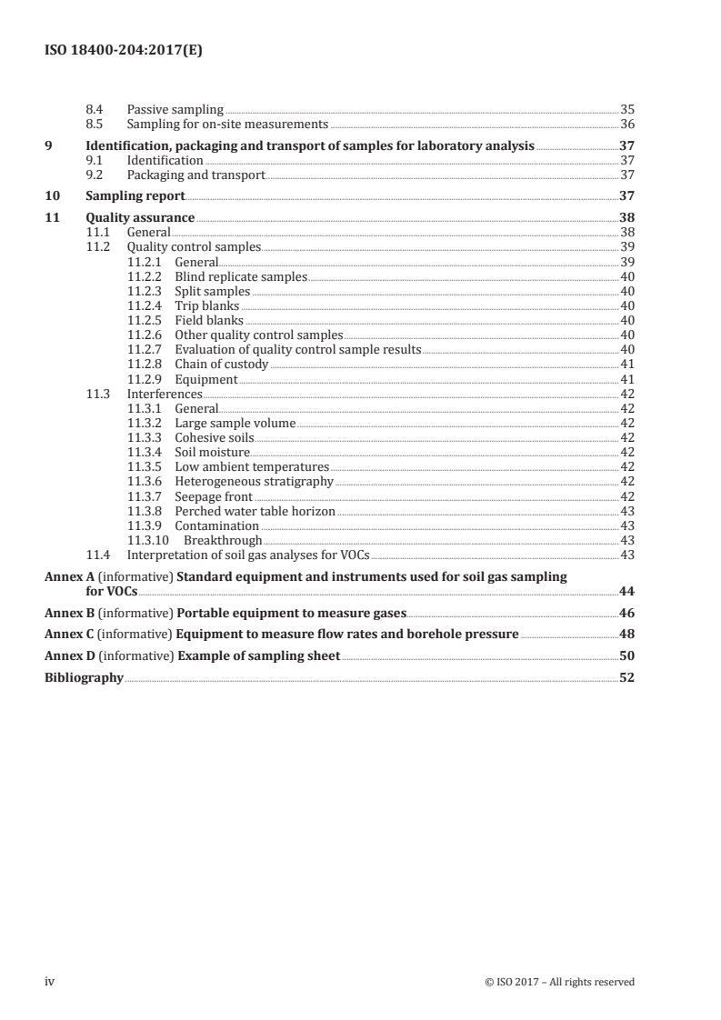 ISO 18400-204:2017 ISO 18400-204:2017 - Soil quality — Sampling — Part 204: Guidance on sampling of soil gas/25/2017 - Page 4 preview