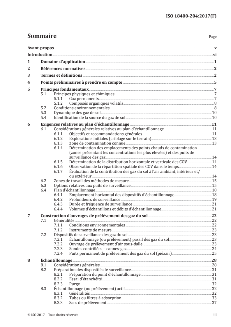 ISO 18400-204:2017 ISO 18400-204:2017 - Qualité du sol — Échantillonnage — Partie 204: Lignes directrices pour l'échantillonnage des gaz de sol/12/2017 - Page 3 preview