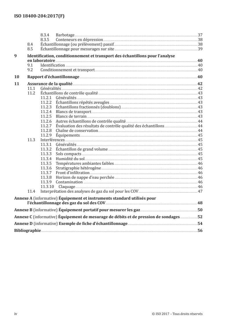 ISO 18400-204:2017 ISO 18400-204:2017 - Qualité du sol — Échantillonnage — Partie 204: Lignes directrices pour l'échantillonnage des gaz de sol/12/2017 - Page 4 preview