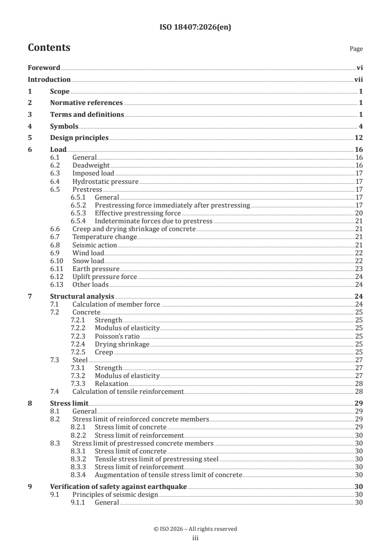 ISO 18407:2026 ISO 18407:2026 - Simplified design of prestressed concrete tanks for potable water - Page 3 preview