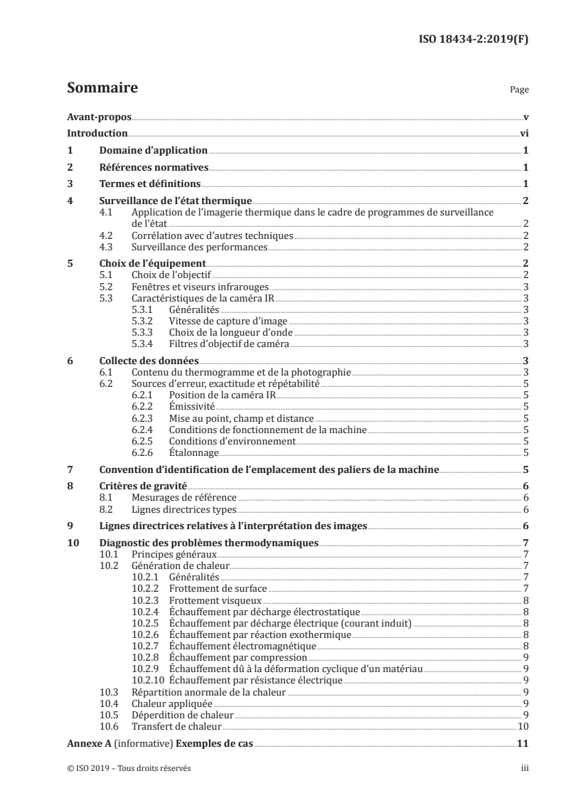 ISO 18434-2:2019 ISO 18434-2:2019 - Surveillance et diagnostic de l'état des systèmes de machines — Thermographie — Partie 2: Interprétation d'image et diagnostic/22/2019 - Page 3 preview