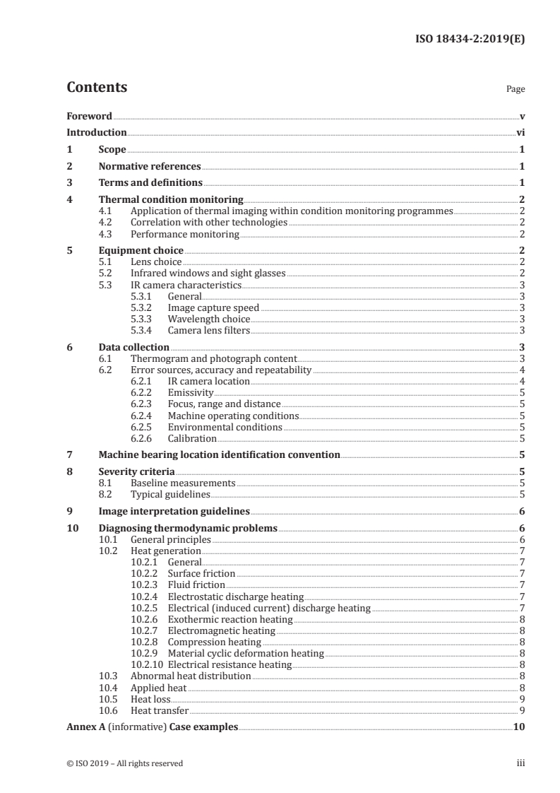 ISO 18434-2:2019 ISO 18434-2:2019 - Condition monitoring and diagnostics of machine systems — Thermography — Part 2: Image interpretation and diagnostics/22/2019 - Page 3 preview