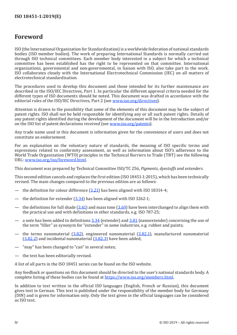 ISO 18451-1:2019 ISO 18451-1:2019 - Pigments, dyestuffs and extenders — Terminology — Part 1: General terms/30/2019 - Page 4 preview