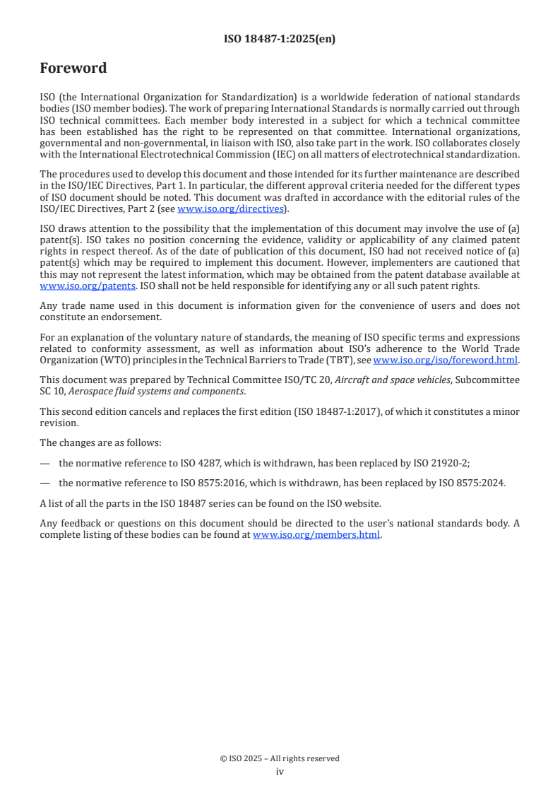 ISO 18487-1:2025 ISO 18487-1:2025 - Aerospace series — Titanium tube for 35 MPa operating pressure — Part 1: Inch series
Released:2. 07. 2025 - Page 4 preview