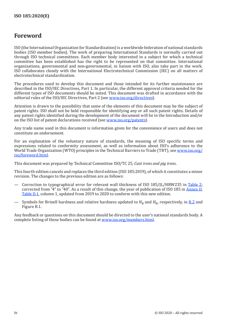ISO 185:2020 ISO 185:2020 - Grey cast irons — Classification/29/2020 - Page 4 preview