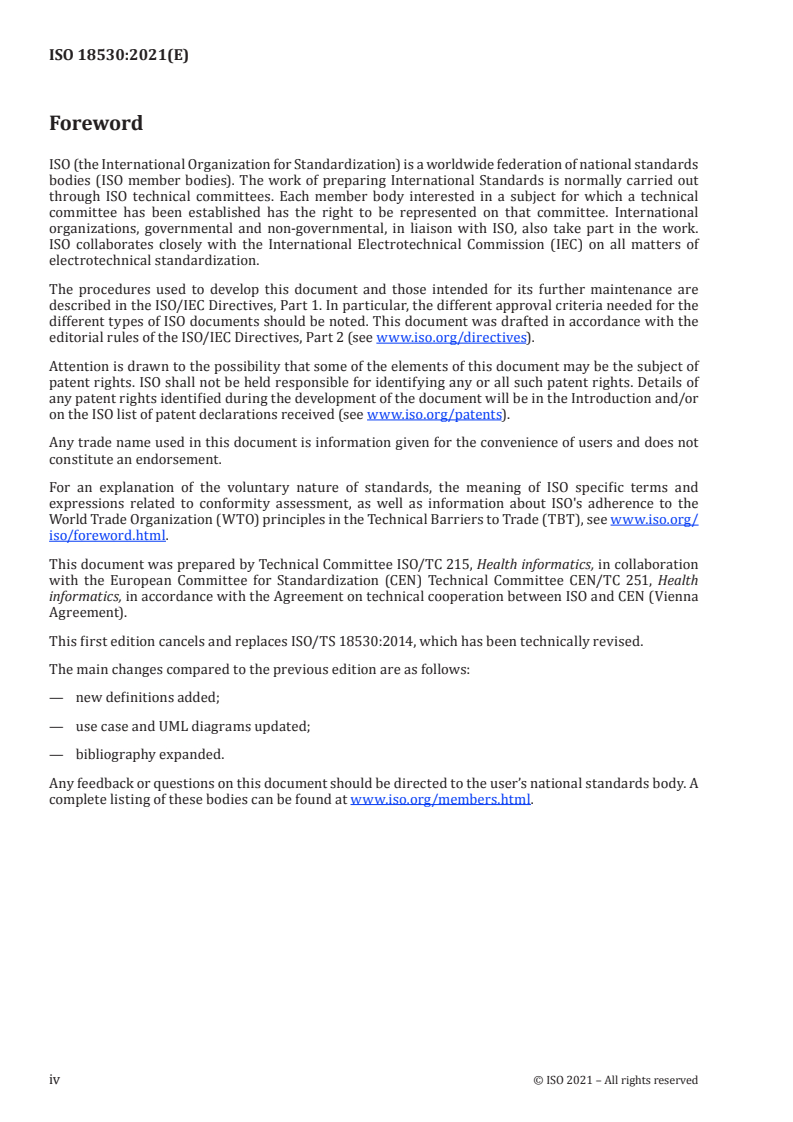 ISO 18530:2021 ISO 18530:2021 - Health informatics — Automatic identification and data capture marking and labelling — Subject of care and individual provider identification/27/2021 - Page 4 preview