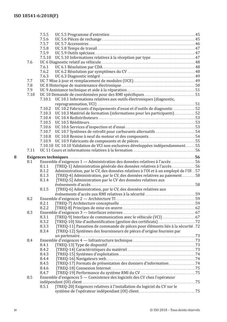 ISO 18541-6:2018 ISO 18541-6:2018 - Véhicules routiers — Normalisation de l'accès aux informations relatives à la réparation et à la maintenance pour l'automobile (RMI) — Partie 6: Exigences et cas d'usage RMI spécifiques aux véhicules de catégorie L/31/2018 - Page 4 preview