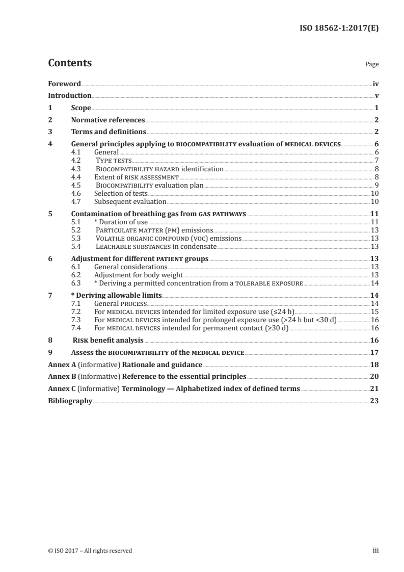 ISO 18562-1:2017 ISO 18562-1:2017 - Biocompatibility evaluation of breathing gas pathways in healthcare applications — Part 1: Evaluation and testing within a risk management process/13/2017 - Page 3 preview