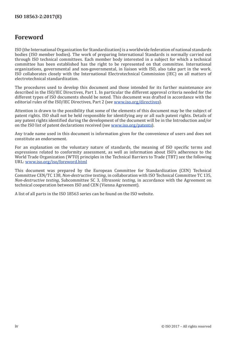 ISO 18563-2:2017 ISO 18563-2:2017 - Non-destructive testing — Characterization and verification of ultrasonic phased array equipment — Part 2: Probes/24/2017 - Page 4 preview