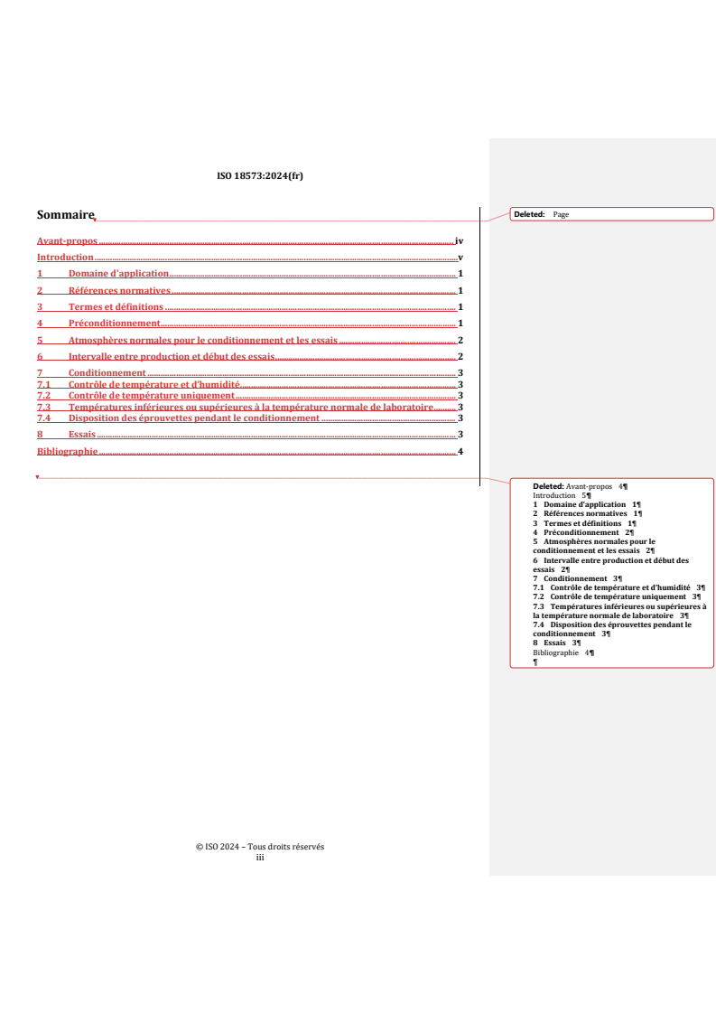 ISO 18573:2024 REDLINE ISO 18573:2024 - Courroies transporteuses — Atmosphères d'essai et durées de conditionnement - Page 3 preview