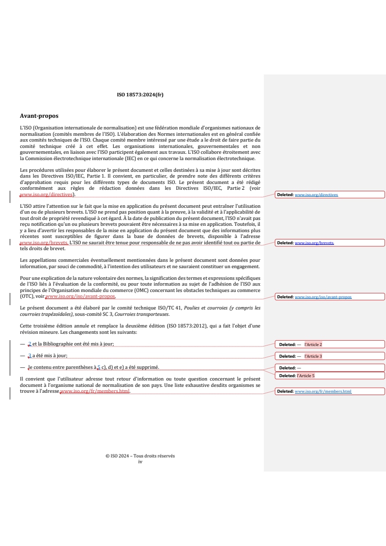 ISO 18573:2024 REDLINE ISO 18573:2024 - Courroies transporteuses — Atmosphères d'essai et durées de conditionnement - Page 4 preview