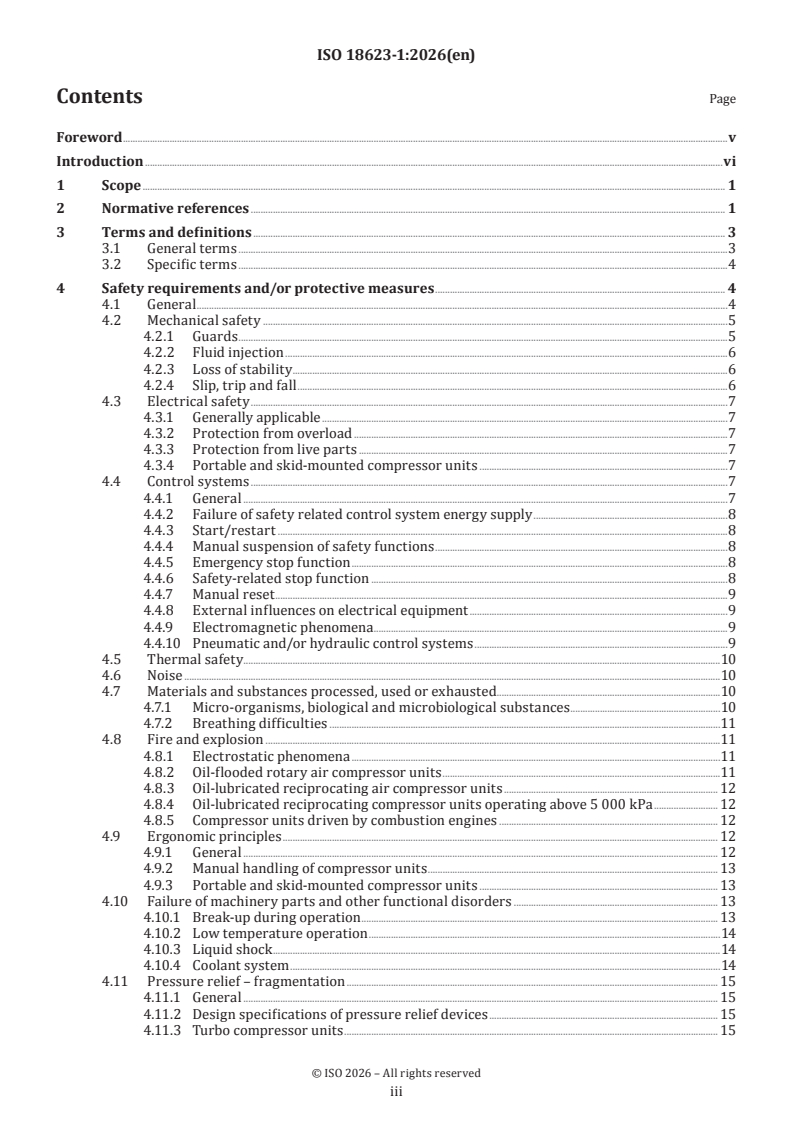 ISO 18623-1:2026 ISO 18623-1:2026 - Air compressors and compressed air systems — Safety — Part 1: Air compressors - Page 3 preview