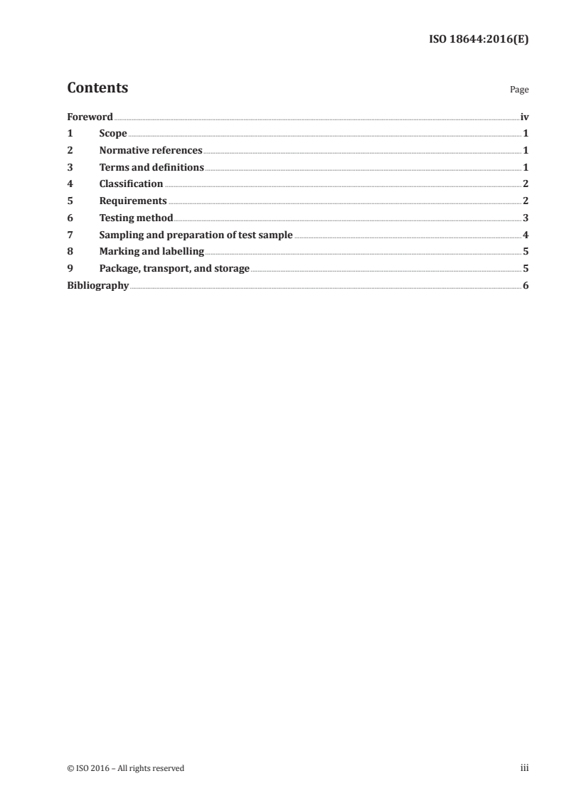 ISO 18644:2016 ISO 18644:2016 - Fertilizers and soil conditioners — Controlled-release fertilizer — General requirements/7/2016 - Page 3 preview