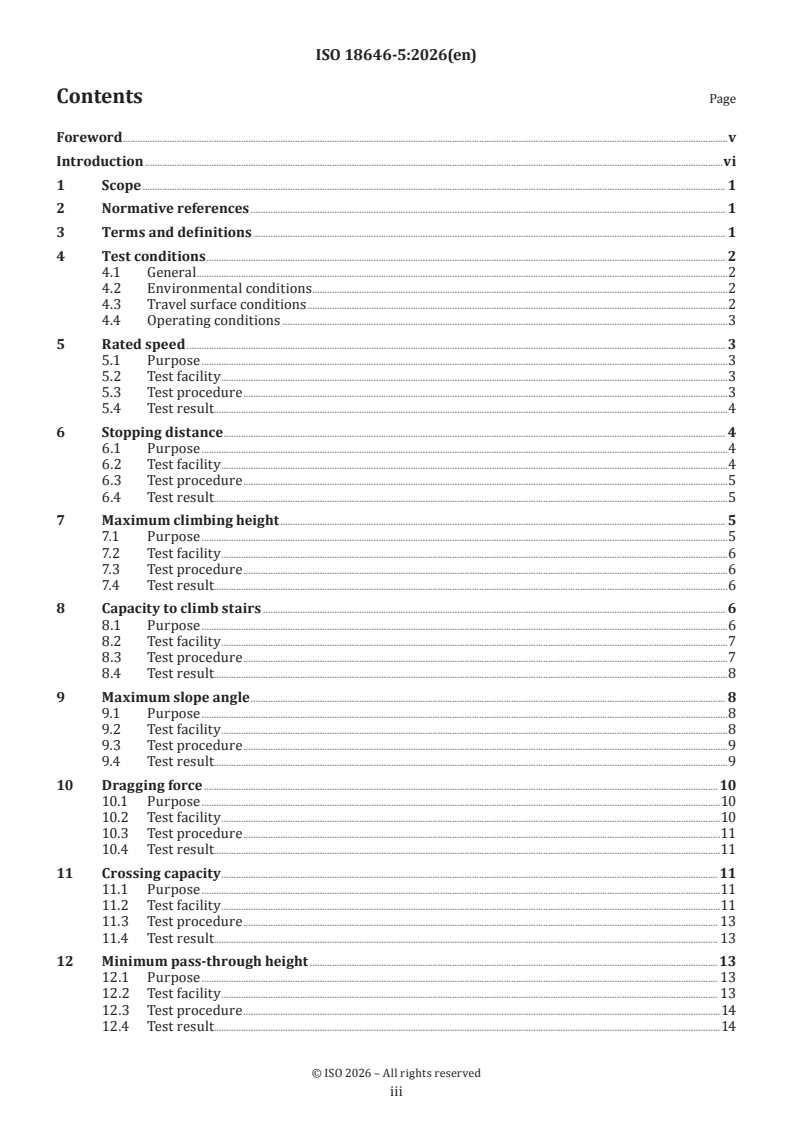 ISO 18646-5:2026 ISO 18646-5:2026 - Robotics — Performance criteria and related test methods for service robots — Part 5: Locomotion for legged robots - Page 3 preview