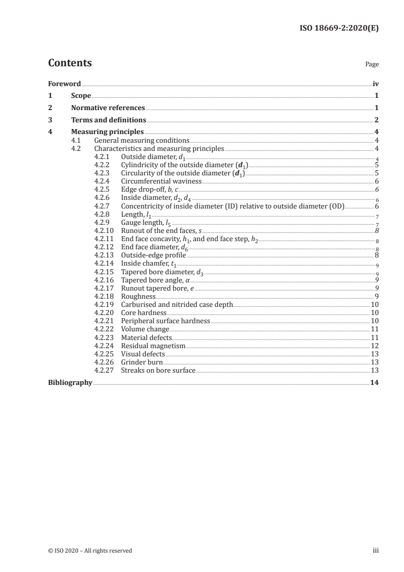 ISO 18669-2:2020 ISO 18669-2:2020 - Internal combustion engines — Piston pins — Part 2: Inspection measuring principles/24/2020 - Page 3 preview