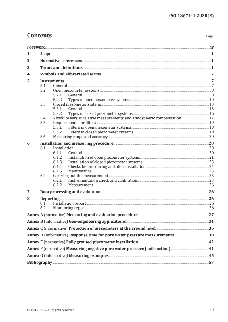ISO 18674-4:2020 ISO 18674-4:2020 - Geotechnical investigation and testing — Geotechnical monitoring by field instrumentation — Part 4: Measurement of pore water pressure: Piezometers/26/2020 - Page 3 preview