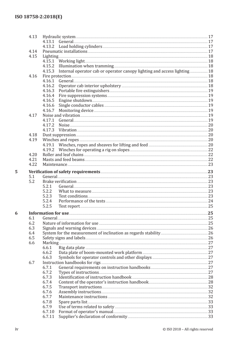 ISO 18758-2:2018 ISO 18758-2:2018 - Mining and earth-moving machinery — Rock drill rigs and rock reinforcement rigs — Part 2: Safety requirements/30/2018 - Page 4 preview