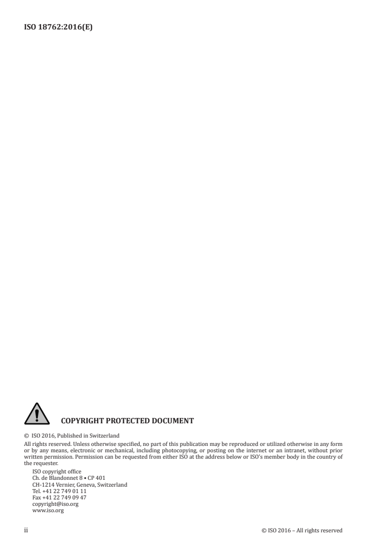 ISO 18762:2016 ISO 18762:2016 - Tubes of titanium and titanium alloys — Welded tubes for condensers and heat exchangers — Technical delivery conditions/24/2016 - Page 2 preview