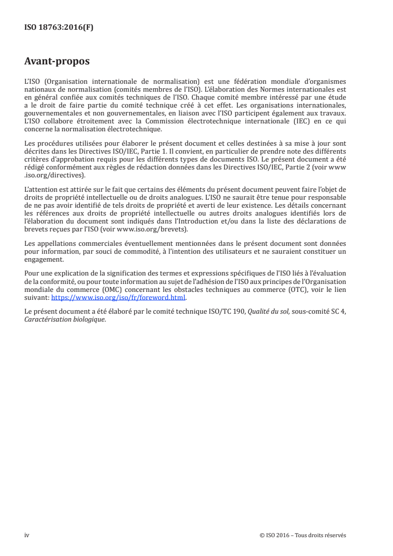 ISO 18763:2016 ISO 18763:2016 - Qualité du sol — Détermination des effets toxiques des polluants sur la germination et les premiers stades de croissance des végétaux supérieurs/26/2020 - Page 4 preview